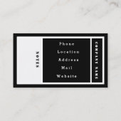 Carte de visite noir moderne simple (Dos)