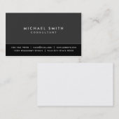 Carte De Visite Noir moderne simple élégant professionnel et gris (Devant / Derrière)
