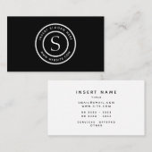 Carte De Visite Noir moderne simple simple professionnel de logo (Devant / Derrière)