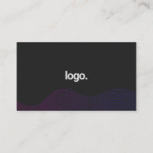 Carte De Visite Noir moderne Wave Gradient Scannable Qrcode (Dos)