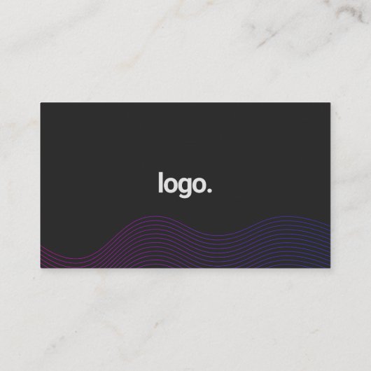 Carte De Visite Noir moderne Wave Gradient Scannable Qrcode (Dos)