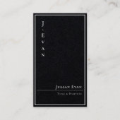 Carte de visite noir monochrome professionnel clas (Devant)