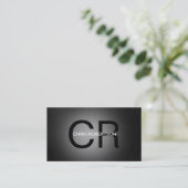 Carte de visite noir monographique gris (Debout devant)