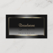 Carte De Visite Noir noble et blanc dégradé Lumière Or Shimmer (Devant)