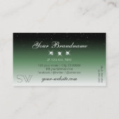 Carte De Visite Noir Noble Ombre Parkle Diamants Initiales (Dos)