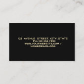 Carte De Visite Noir Noir Confetti en fleur de plume d'or (Dos)