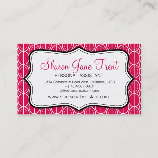 Carte de visite noir, noir et blanc (Devant)