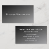 Carte De Visite Noir Ombre Moderne Professionnel (Devant / Derrière)