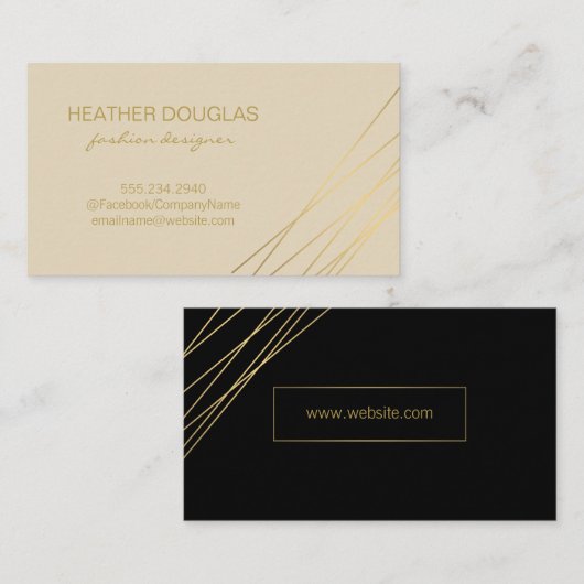 Carte De Visite Noir Or (Devant / Derrière)