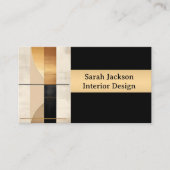 Carte De Visite Noir Or Beige Art Moderne (Devant)