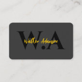 Carte De Visite Noir & Or de luxe | Monogramme professionnel moder (Devant)