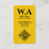 Carte De Visite Noir & Or de luxe | Monogramme professionnel moder (Dos)