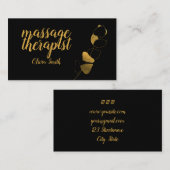 Carte De Visite Noir or élégant verdure rustique stylisé féminin (Devant / Derrière)