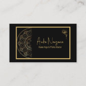 Carte De Visite Noir & Or Mandala Yoga / Pilates (Devant)