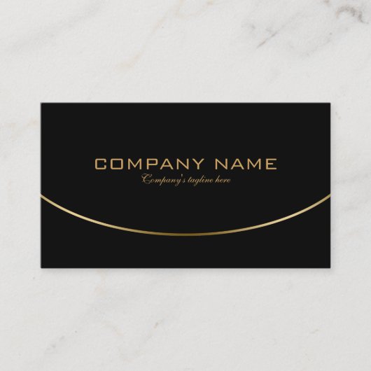 Carte De Visite Noir & Or moderne Design géométrique simple (Devant)