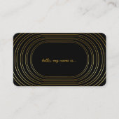 Carte De Visite Noir & Or moderne Élégant Bonjour (Devant)