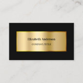 Carte De Visite Noir or moderne élégant code QR (Devant)