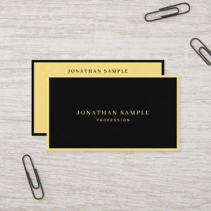 Carte De Visite Noir & Or Professionnel Élégant Luxe Épais