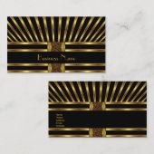Carte de visite noir or rayure courbe 3 (Devant / Derrière)