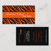 Carte de visite noir orange de motif d'impression (Devant / Derrière)