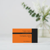 Carte de visite noir orange fait sur commande (Debout devant)