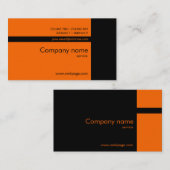 Carte de visite noir orange personnalisé (Devant / Derrière)