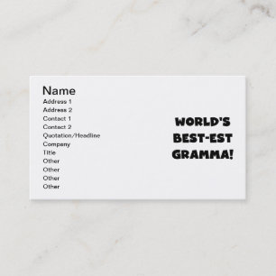 Carte De Visite Noir ou blanc du Meilleur-est Gramma du monde