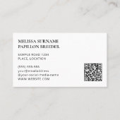 Carte De Visite Noir Papillon Silhouette Chien Kennel Ou Éleveur (Dos)