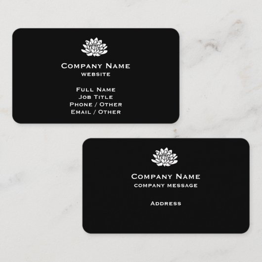 Carte de visite noir personnalisable (Devant / Derrière)