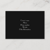 Carte de visite noir personnalisé pour la restaura (Dos)