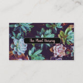 Carte de visite noir Plante Succulent (Devant)