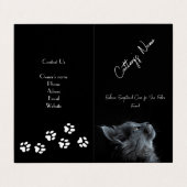 Carte de visite noir pour la restauration (Extérieur déplié)