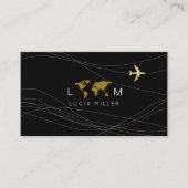 Carte de visite noir pour un agent de voyage/consu (Devant)