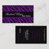 Carte de visite noir pourpre de motif d'impression (Devant / Derrière)