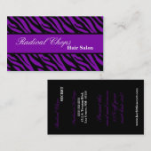 Carte de visite noir pourpre de motif d'impression (Devant / Derrière)