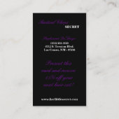 Carte de visite noir pourpre de motif d'impression (Dos)