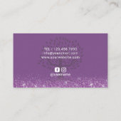 Carte De Visite Noir pourpre moderne d'arbre de la vie (Dos)