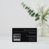 Carte De Visite Noir Premium avec logo et photo pour employé (Debout devant)