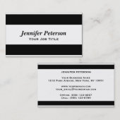 Carte De Visite Noir professionnel avec des traits blancs (Devant / Derrière)