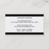 Carte De Visite Noir professionnel avec des traits blancs (Dos)