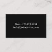 Carte De Visite Noir professionnel de modèle de femme de (Dos)
