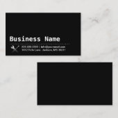 Carte De Visite Noir professionnel de plaine de bricoleur de (Devant / Derrière)