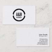 Carte de visite noir professionnel d'expéditeur (Devant / Derrière)