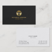 Carte De Visite Noir professionnel d'icône de pilier de regard (Devant / Derrière)