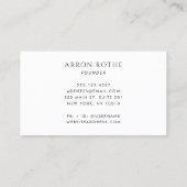 Carte De Visite Noir professionnel élégant classique (Dos)