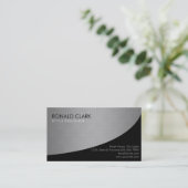 Carte De Visite Noir professionnel en métal de fibre de carbone (Debout devant)