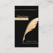 Carte De Visite Noir professionnel et Gold Quill Notaire public (Devant)