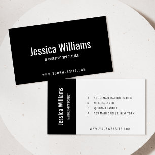 Carte De Visite Noir professionnel minimaliste personnalisable