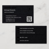 Carte De Visite Noir professionnel moderne (Devant / Derrière)