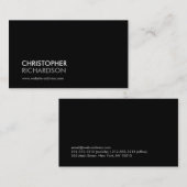 CARTE DE VISITE NOIR PROFESSIONNEL MODERNE (Devant / Derrière)
